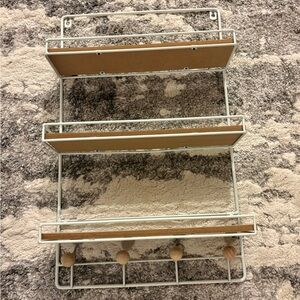 Hanging Wall Shelf- 3 Tiers with Hooks